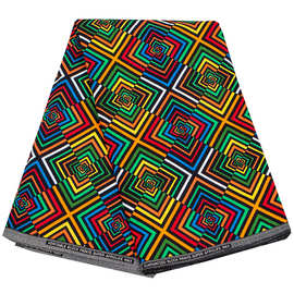 现货代发非洲蜡布双面棉质几何印花面料african fabric外贸布料