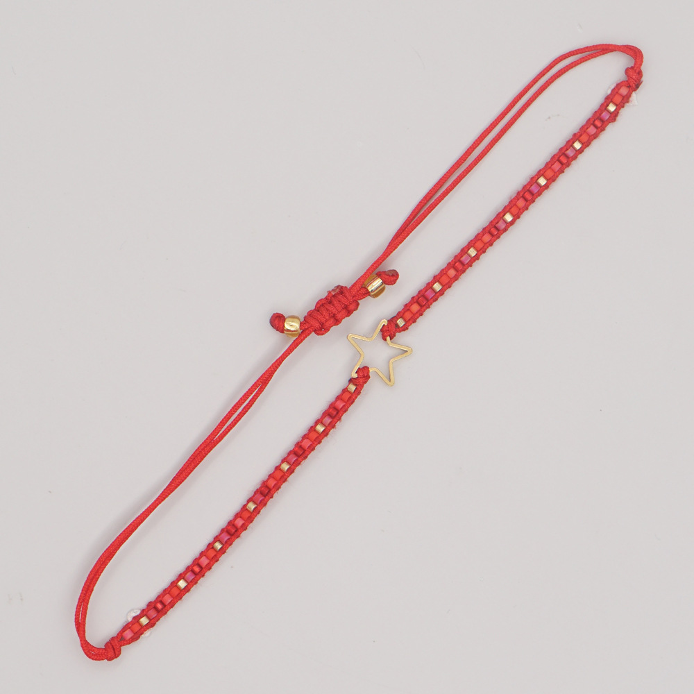 Simple Spanish Personality Five-pointed Star Miyuki Rice Beads Hand-woven Bracelet Female display picture 6