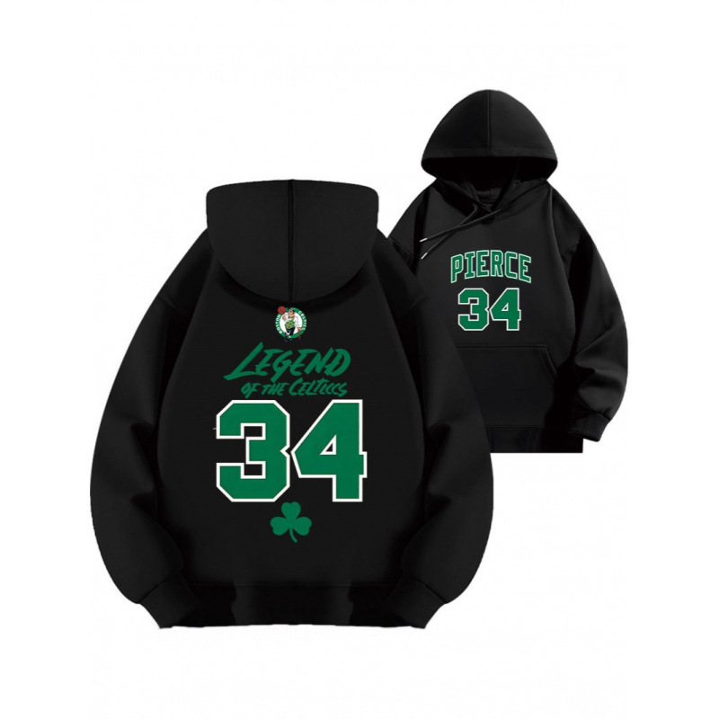 Pierce Celtics No. 35 Printed Hooded Sweatshirt Top Loose Autumn and Winter Velvet Thickeneded Hoodie Clothes Pierce Celtics No. 35 Printed Hooded Sweatshirt Top Loose Autumn and Winter Velvet Thickeneded Hoodie Clothes