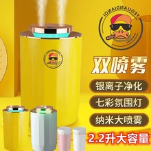 跨境加濕器大噴霧靜音家用雙噴頭2.2L大容量帶七彩氛圍燈空氣凈化