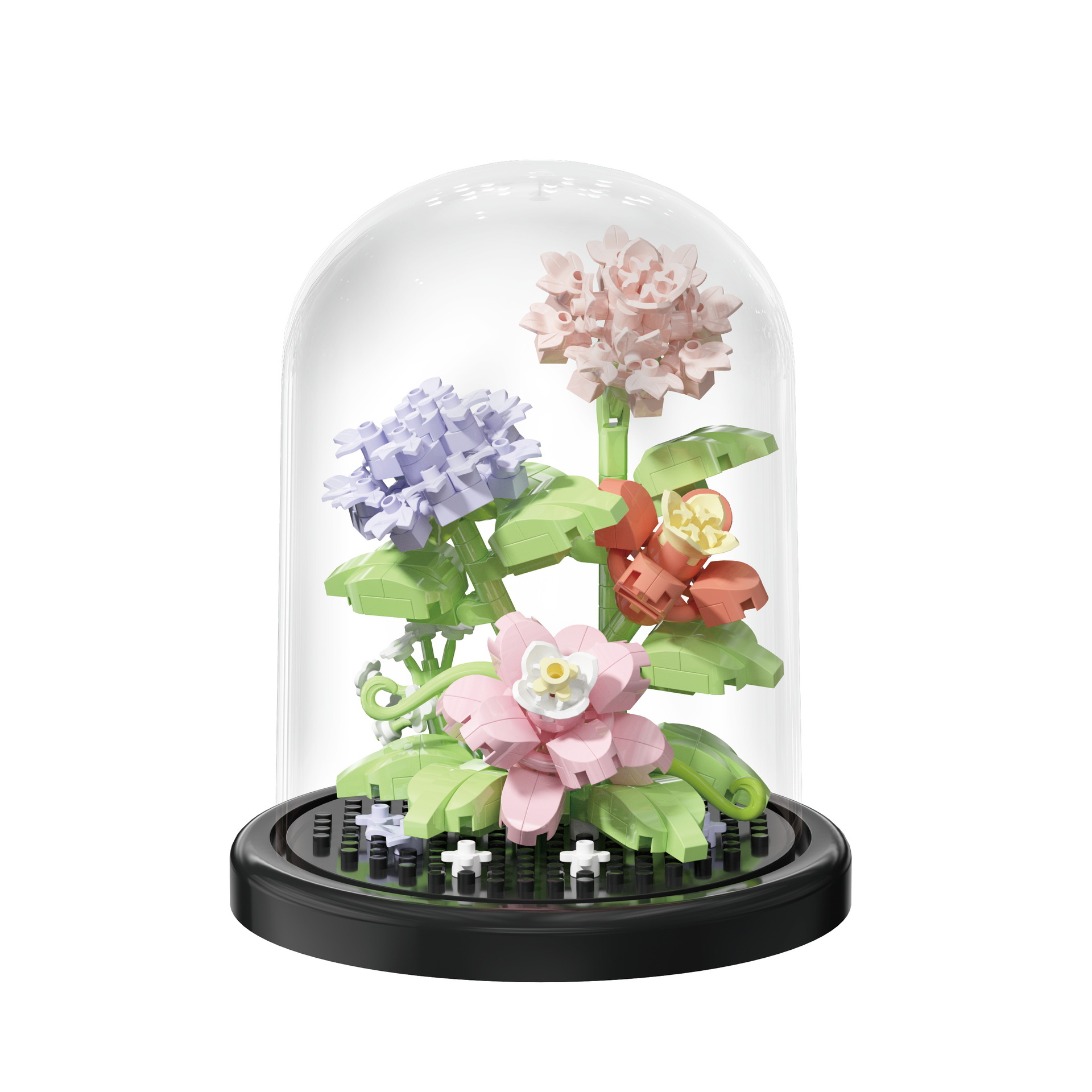 [Wholesale generation] Valentine's Day simulation flower immortal hibiscus flower building blocks compatible with Lego assembled gift cross-border