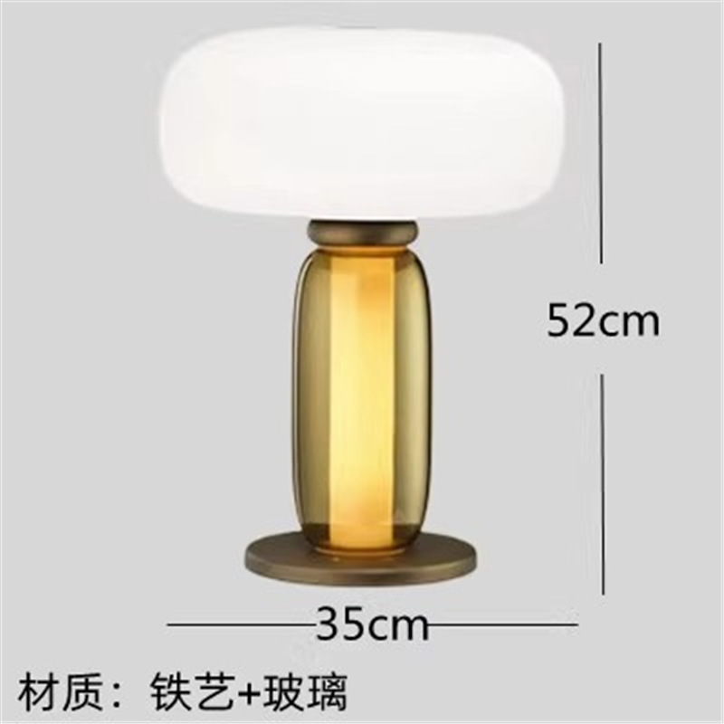 クリエイティブデザイン北欧シンプルで豪華な電気スタンド寝室ベッドヘッドランプ感リビング装飾ガラス|undefined