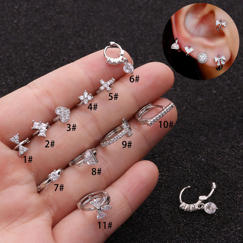 earrings with zircon