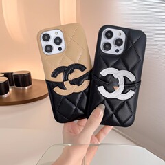 軽くて豪華でシンプルなレザーの小さな香りのブランドカードホルダー、iPhone16Promaxヨーロッパとアメリカのカード挿入Apple携帯電話ケースに適しています