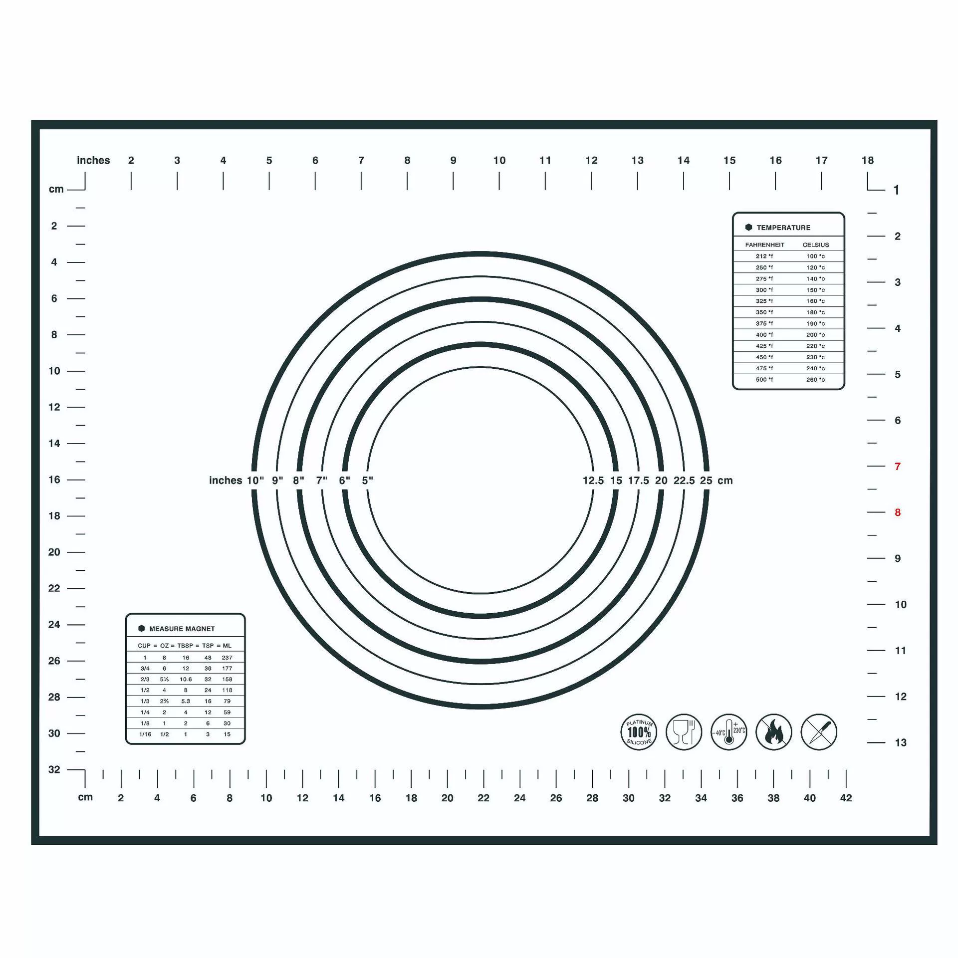 Silicone Kneading Pad, Baking/Rolling Cushion, Multiple Sizes 30×40–60×80 cm, 0.35 mm