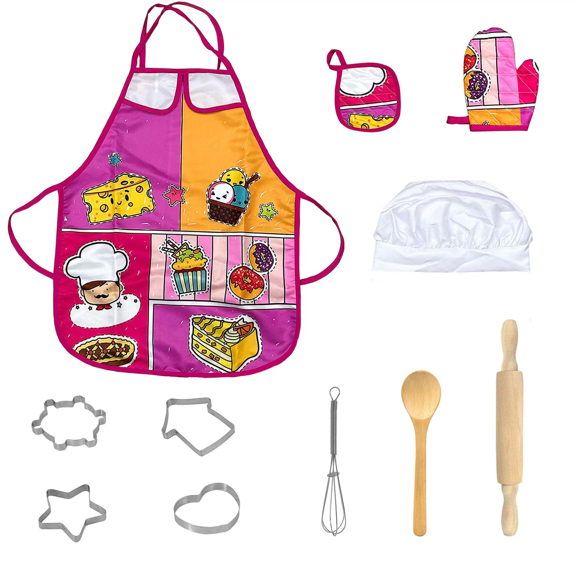 亚马逊儿童烘焙服玩具套装过家家角色扮演仿真厨具蛋糕工具11件套