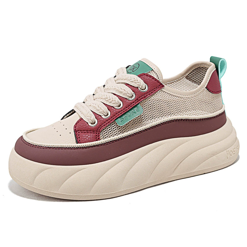 Летние дышащие белые кроссовки, универсальная обувь на платформе