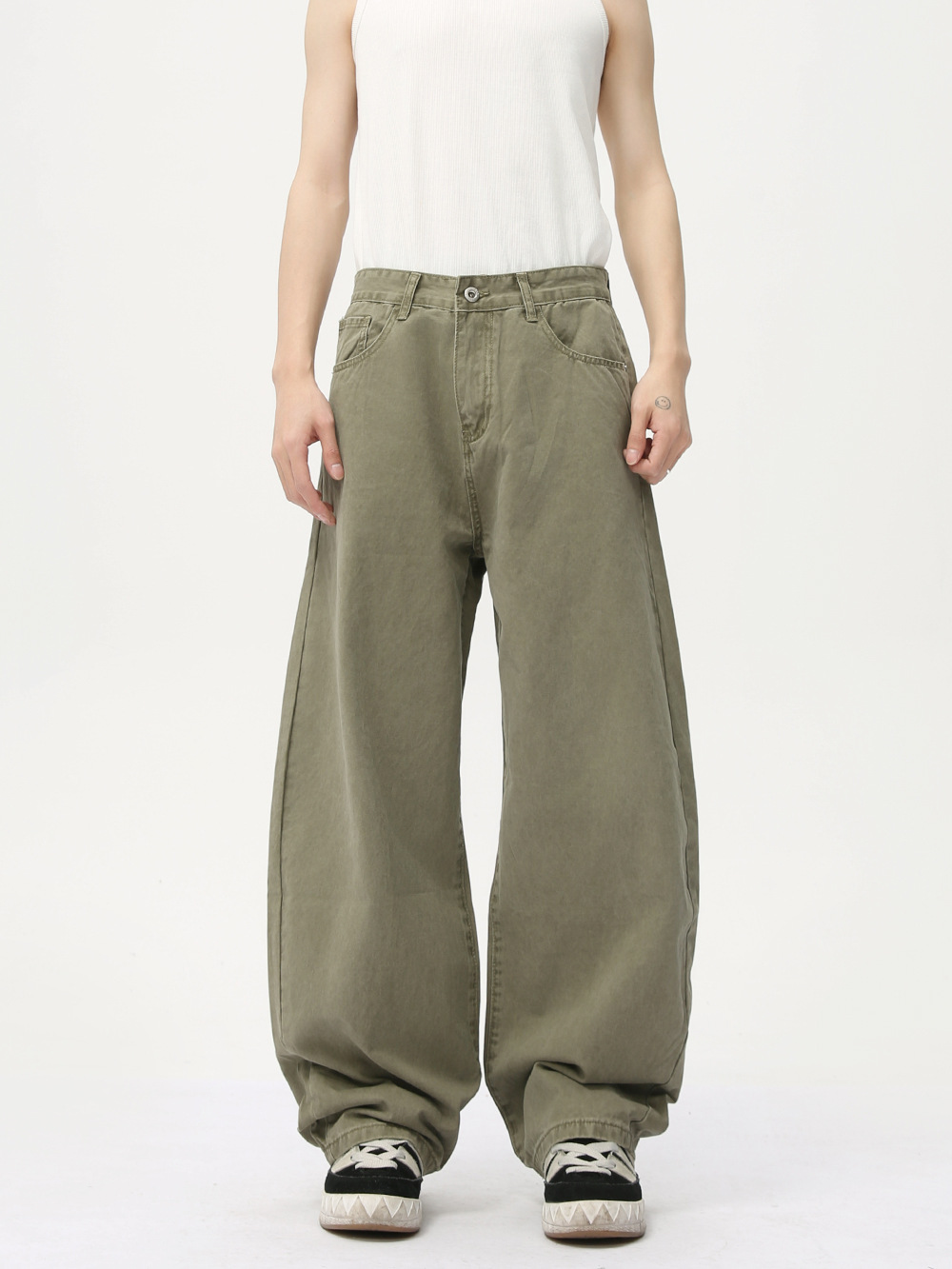 MTLCLOTHES Hombres| Nuevo estilo coreano básico simple de color sólido sensación de caída de plomo de pantalones de macheta relajados casuales