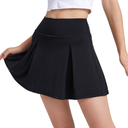 Yoga shorts women's summer anti-light quick-drying fitness running sports tennis skirt pocket pleated high-waisted skirt