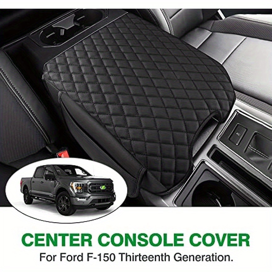 Suitable for 2015-2020 Ford F150 Armrest Box Cover Protective Pad Plaid Pattern Comfortable Leather Pad Supplies