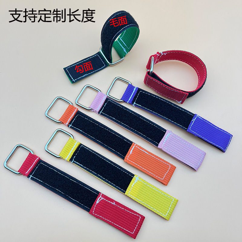 Iron Buckle Reverse Buckle Binding Strap Nylon Hook and Loop Fastener Magic Tape Strap Non-Elastic Cargo Fixing Binding Strap Self-Adhesive