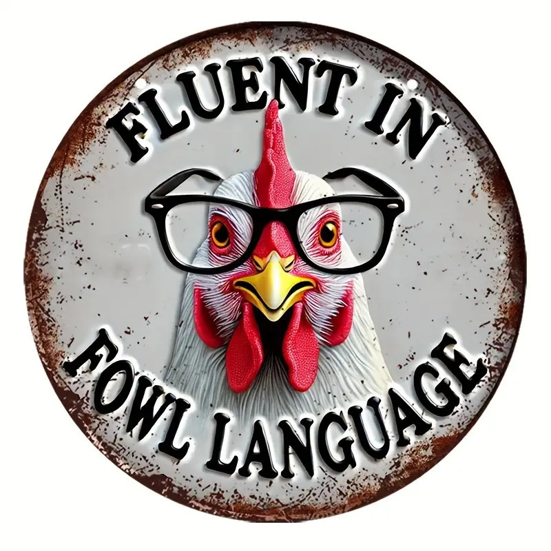 Cross-Border New Rooster Round Wooden Living Room and Bedroom for Home Farmhouse Porch and Front Door Outdoor Decorations