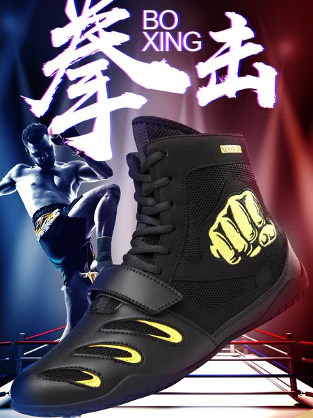 New professional boxing shoes, trendy for teenagers, designed for export, suitable for combat sports, kickboxing, and wrestling, with breathable and non-slip features, ideal for competitions and training