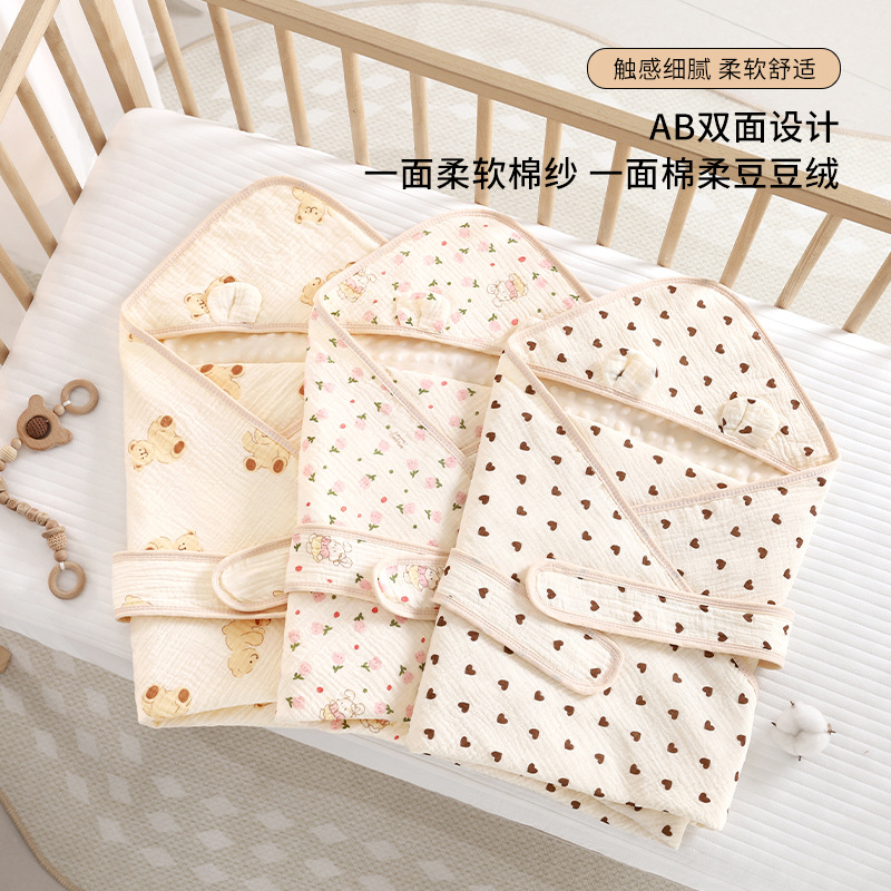 Spring and Autumn Newborn Swaddle Blanket, Baby Class a Pure Cotton Gauze Wrap, Newborn Baby Swaddle Blanket for Dropshipping