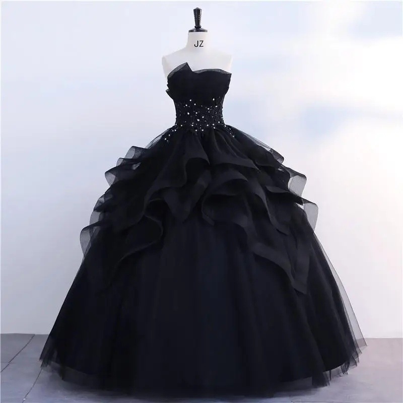 Spring New Black Strapless Party Dress Classic Ball Gown Prom Dress Aliexpress Supply Source