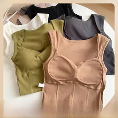 Japanese girl pure lust style sexy low-cut fixed cup all-in-one suspender-wrapped chest vest push-up beautiful back underwear