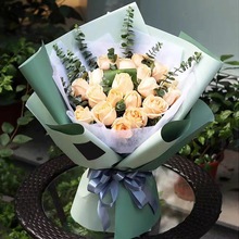 520情人节20张鲜花包装纸防水双色欧雅纸花束花艺包装材料批发