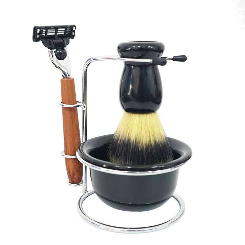 Rosewood Shaving Set Men's Care Razor Direct Sale Manual Razor Four-Piece Set