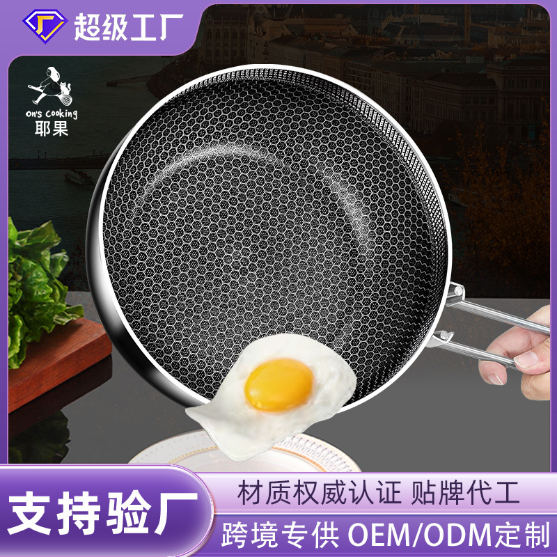 Fábrica 304 olla de cocina de acero inoxidable gruesa olla de cocina electromagnética de mango único