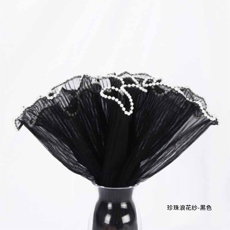 Material de Embalaje para Flores, Serie Fantasía de Hilo Ondulado, Ondulado Plisado Tridimensional, Malla con Volantes