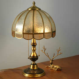 全铜美式复古台灯新款高级感卧室床头柜灯创意温馨轻奢书房灯