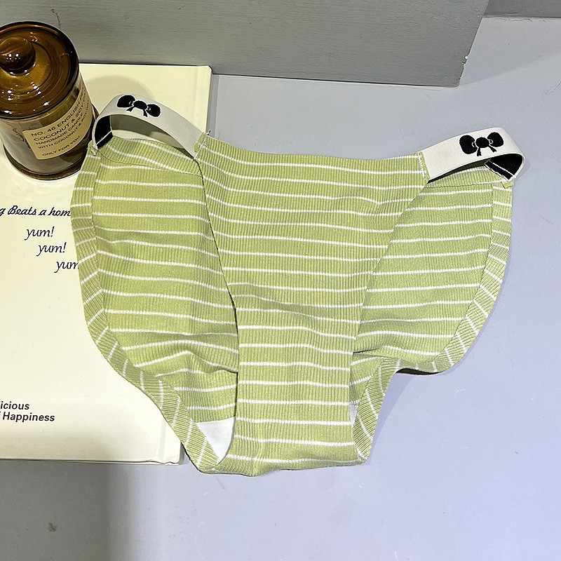 8062 # Senyu Sweet Tea Ropa interior japonesa sin costuras para mujer, tenedor alto, cintura media, chica, rayas de viento, simple