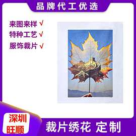 电脑裁片印花加工diy衣帽服装裁片刺绣花朵服装辅料logo刺绣布贴