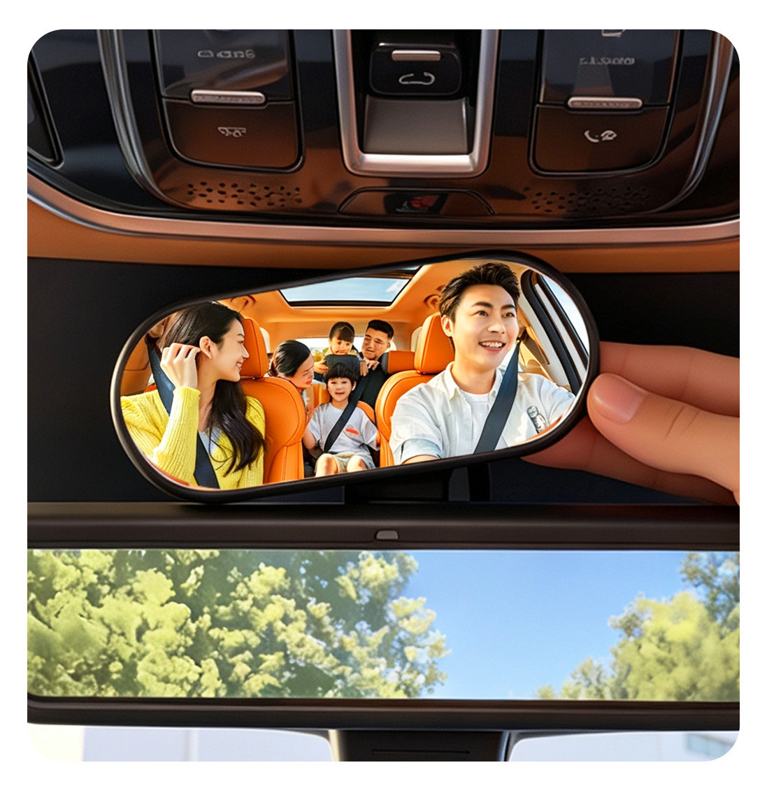 25-26 Wei brand Gaoshan 7/8/9 car interior rearview mirror auxiliary mirror snap-on baby mirror rear seat observation mirror
