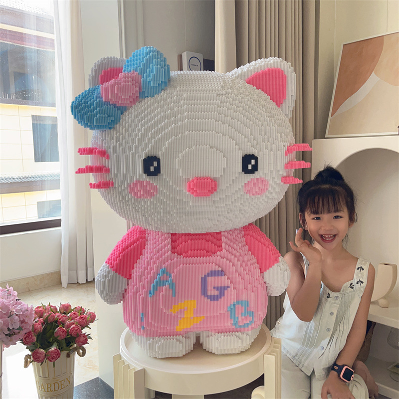 Хаоу Лесень Hello kitty, конструктор высокой сложности, головоломка, игрушка, маленькие частицы, оптовая продажа
