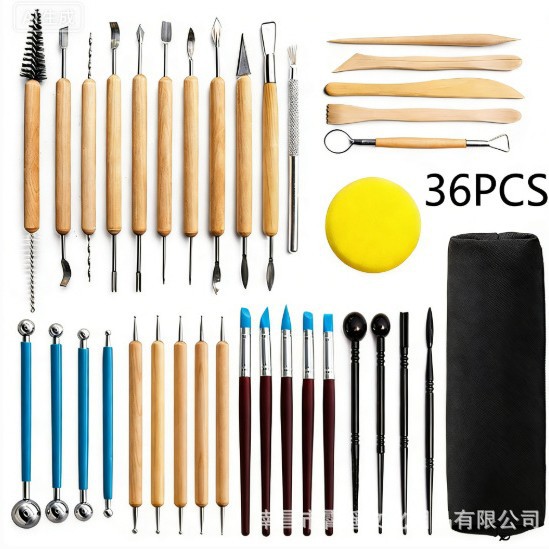 Conjunto de herramientas de cerámica transfronterizas de barro de cerámica de escultura DIY fábrica directa