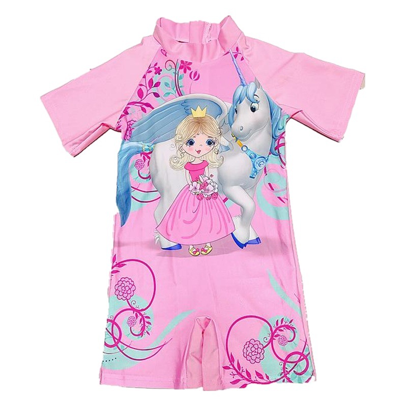 Traje de baño para niños de dibujos animados europeos y americanos lindo niños y niñas traje de baño pequeño y mediano niños de una sola pieza bebé de secado rápido traje de baño al por mayor