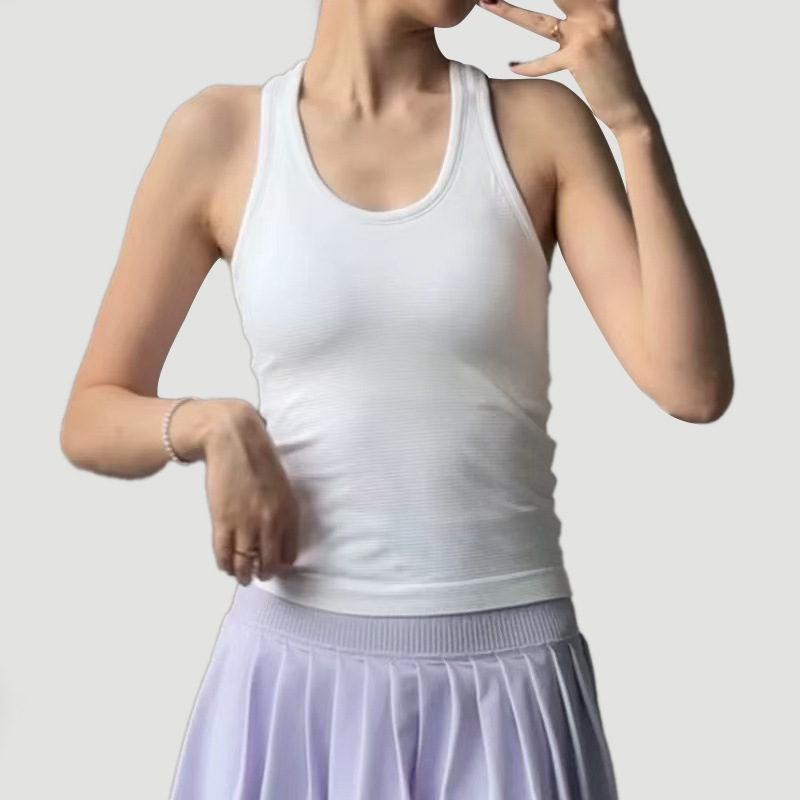直播货源annerun防震运动背心女 带胸垫外穿美背瑜伽服上衣健身服|undefined