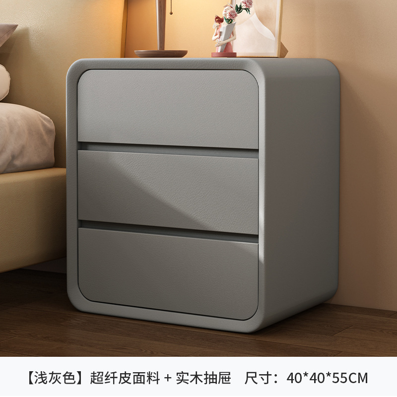 Mesita de noche dormitorio multifuncional luz lujo madera maciza cajón creativo mesita de noche estilo crema almacenamiento pequeño gabinete