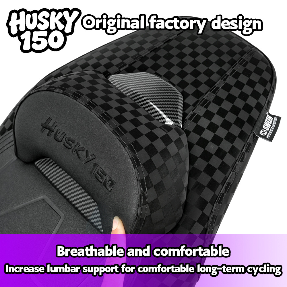 The new model is suitable for the SYM Husky 150 motorcycle, featuring a modified waterproof and comfortable seat cushion assembly with lumbar support