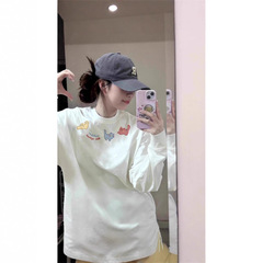 高级感白色长袖体t恤女2025新款春秋冬宽松内搭可外穿打底衫上衣