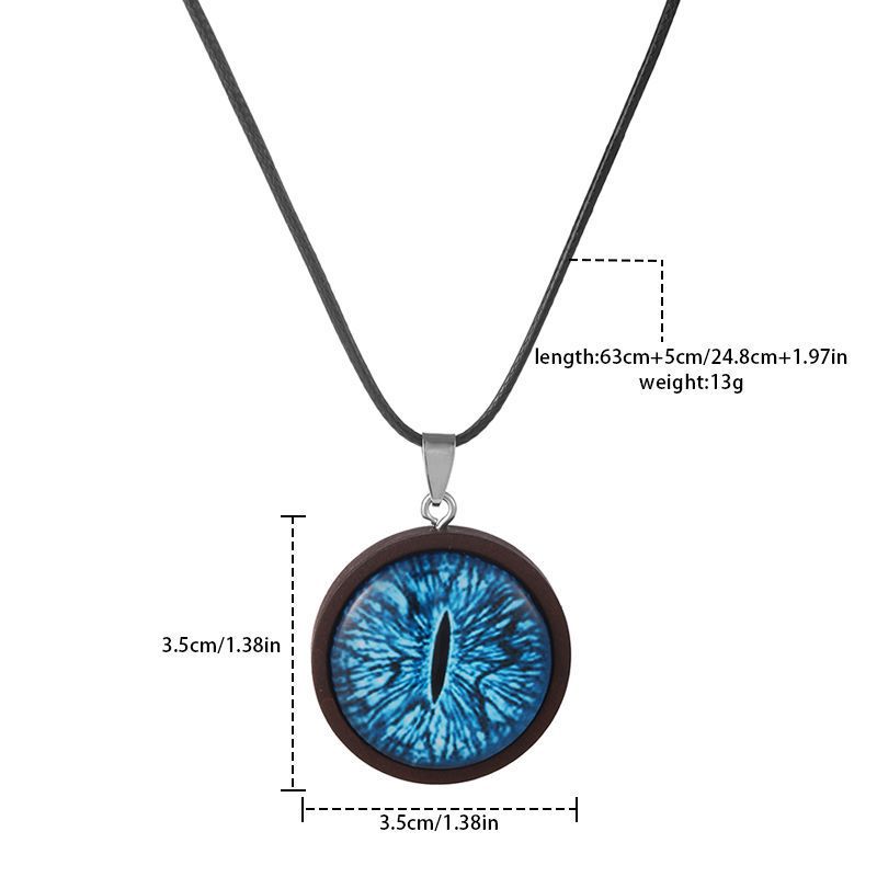 Retro Round glass Leather rope Unisex Pendant Necklace 1 Piece