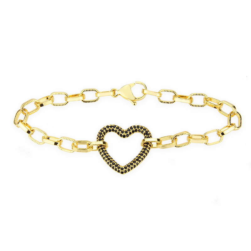simple diamond heart-shaped bracelet