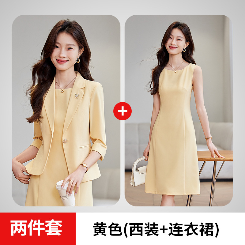 Yellow suit + dress