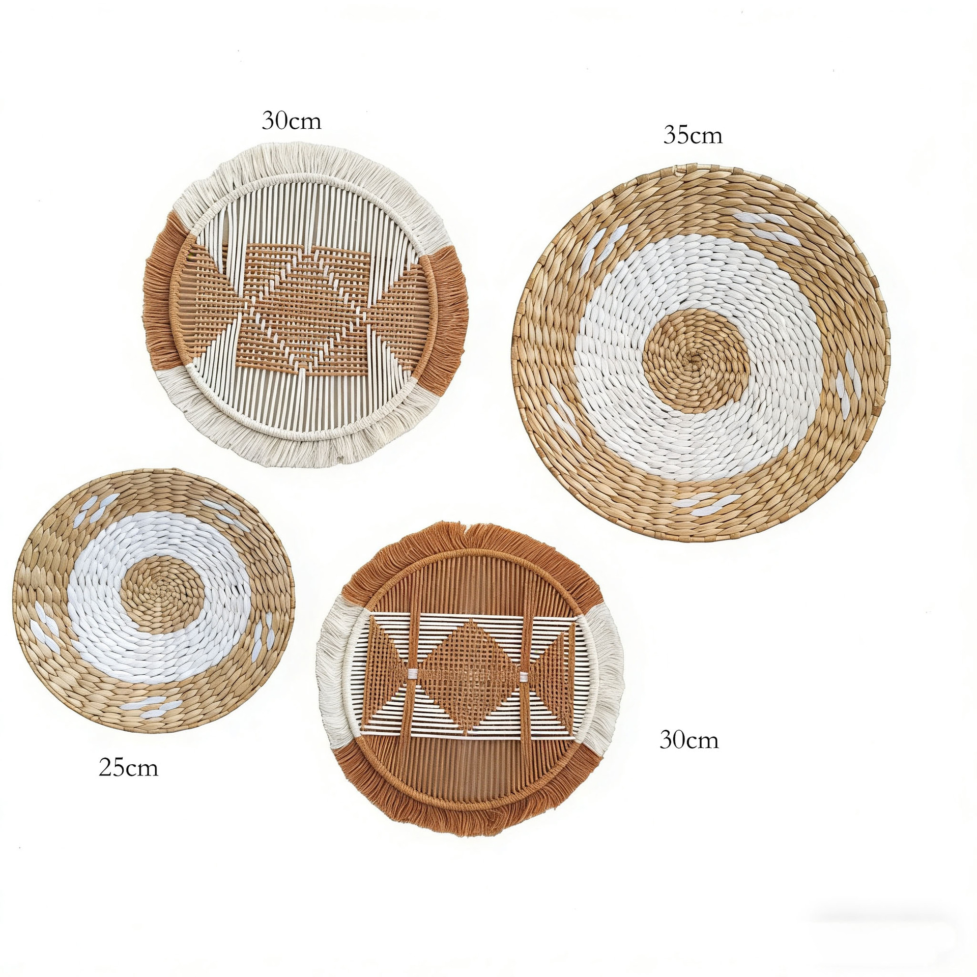 Amazon nuevo tejido de paja artesanal pared bohemia combinación de pared casa vivienda decoración de pared en stock
