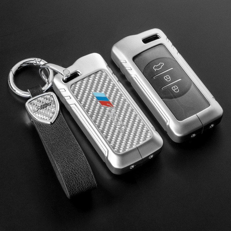 Чехол для автомобильного ключа из натурального карбона, подходит для Chery Erizer 8, Tiggo 7/8 Plus, Omenda 5, чехол для ключа