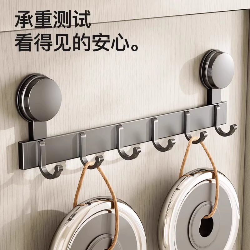 ventosa puerta detrás del gancho no perforar agujeros viscose fuerte baños pared colgando pistola en el hogar colgante de ropa gris almacenamiento estante