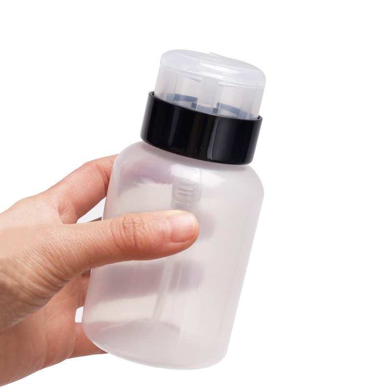Manicure Press Bottle 250ml with Lock Empty Bottle Press Bottle Alcohol Nail Polish Remover Nail Polish Press Bottle Manicure Tool