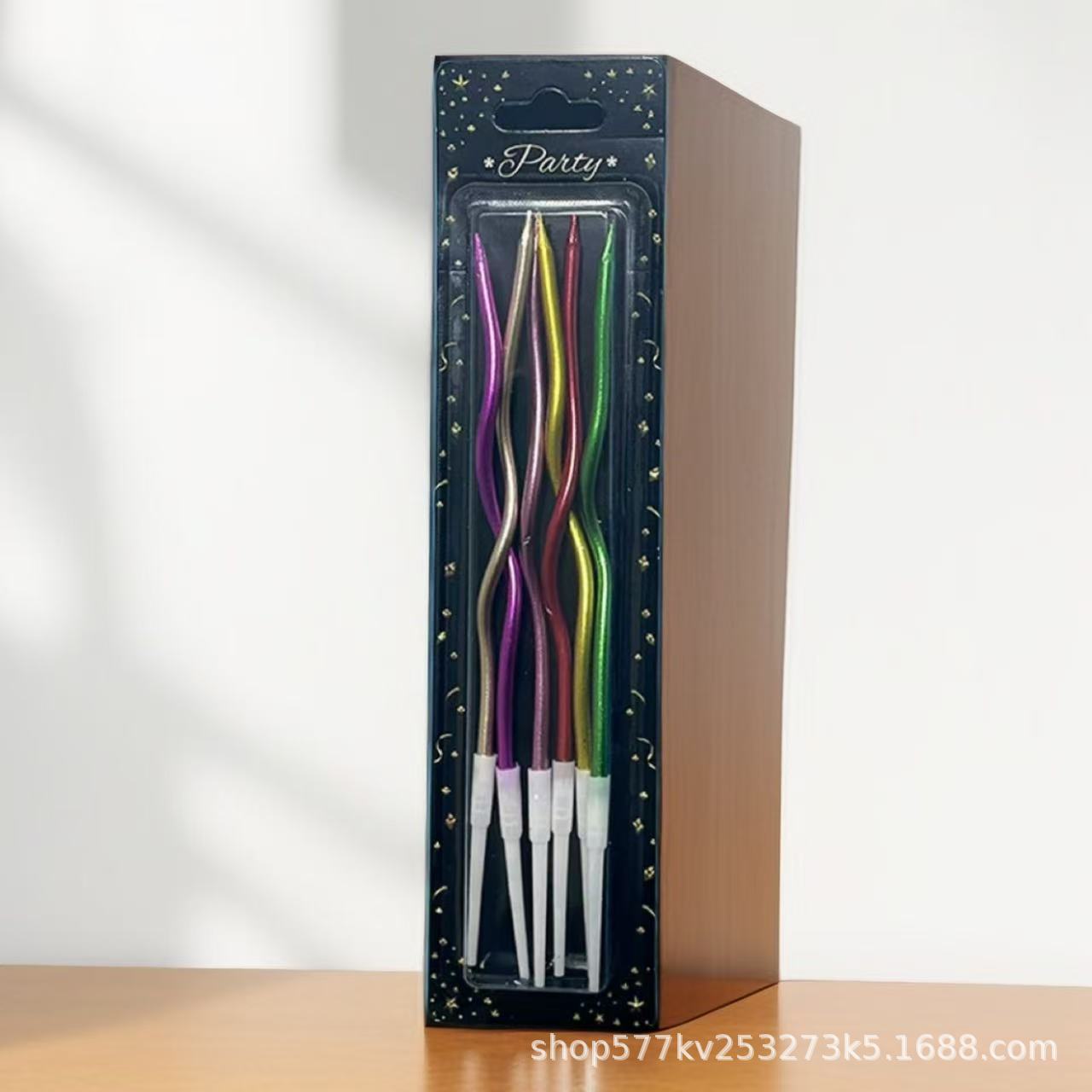 Velas de cumpleaños transfronterizas espirales doradas en forma de torsión productos de decoración de pastel velas de cumpleaños