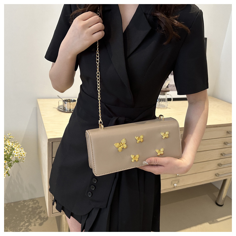 Trendy fashionable butterfly chain small square niche and beautiful French stick shoulder crossbody bag, women's bag_voghion.com