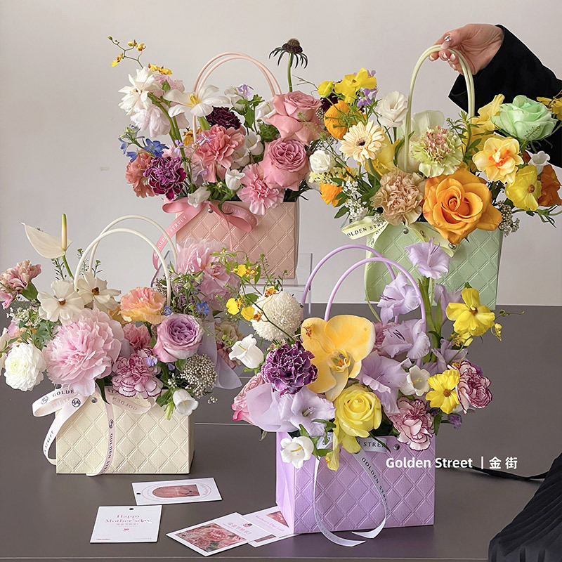 Bolsa de macarrones, bolsa de aperitivos, bolsa para arreglos florales de gelatina, bolsa con relieve estéreo, bolsa cuadrada trapezoidal para regalos de cumpleaños y festivos