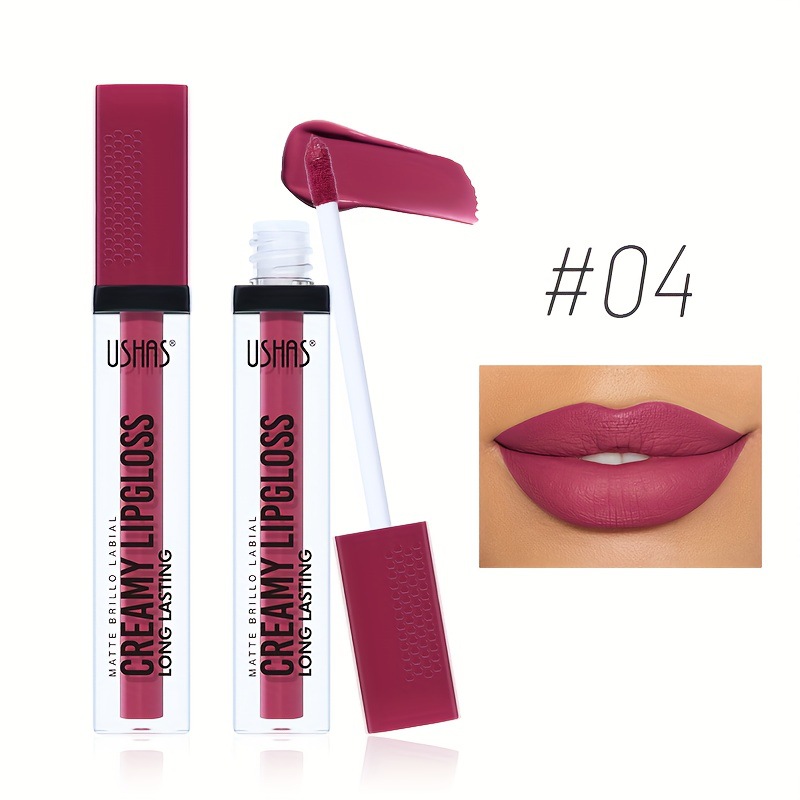 USHAS Europa y los Estados Unidos transfronterizos spot lipstick no se desvanece no pegajoso taza lipstick esmalte labial color duradero LG2523A