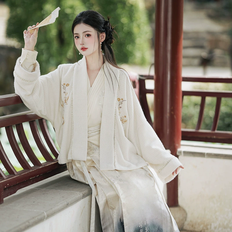 Sansui, Hanfu, with embroidery, with short sleeve, gradient, 40