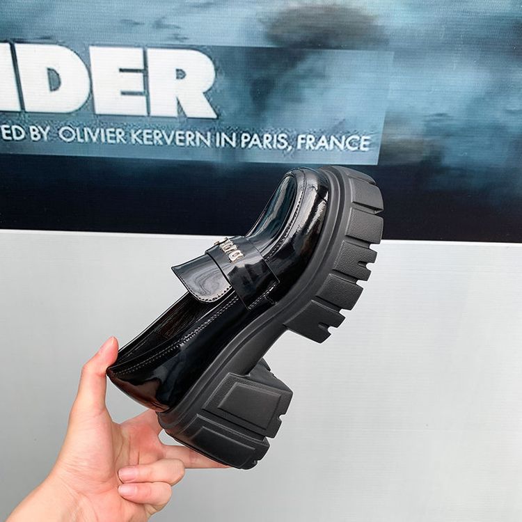Giày da nữ mũi tròn siêu cao gót đế bánh mì phong cách casual — Màu đen, Màu đỏ rượu, Màu trắng chi tiết 11