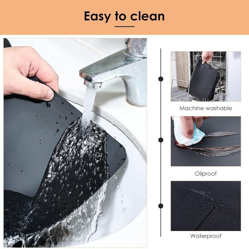KitchenRaku 厚みのあるシリコンマット キッチンカウンタートッププロテクター 耐熱断熱マット 滑り止めプレースマット クラフトマット|undefined