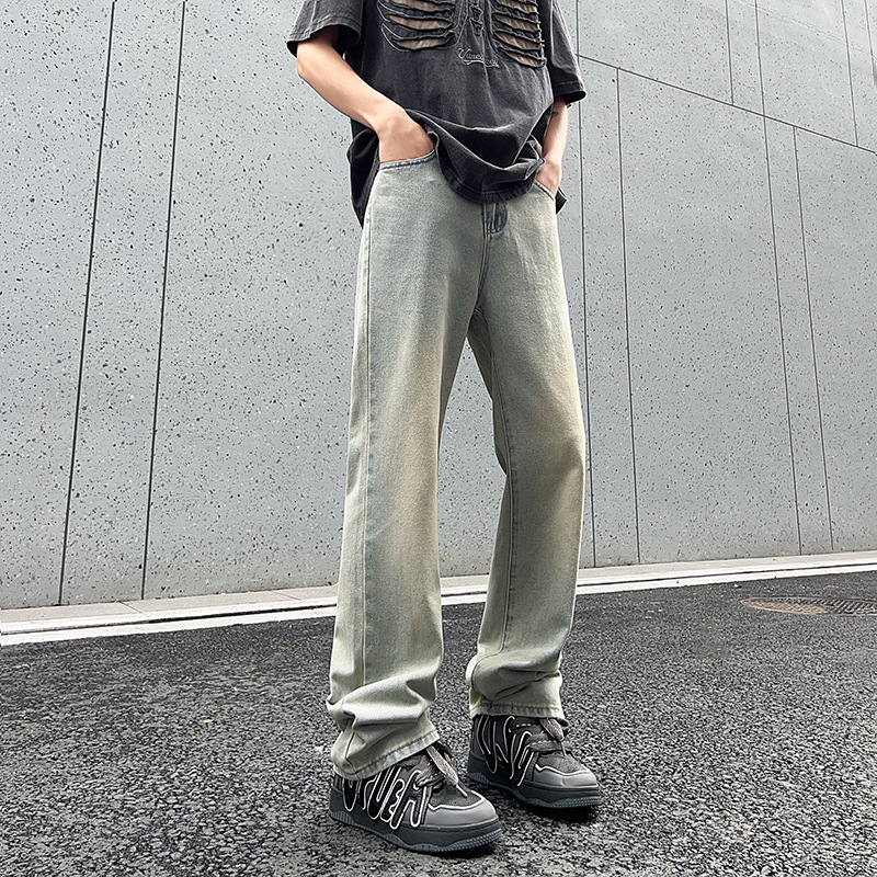 American Retro Washed Jeans for Men 2025 New High Street Trendy Brand Loose Summer Thin Straight Men's Pants